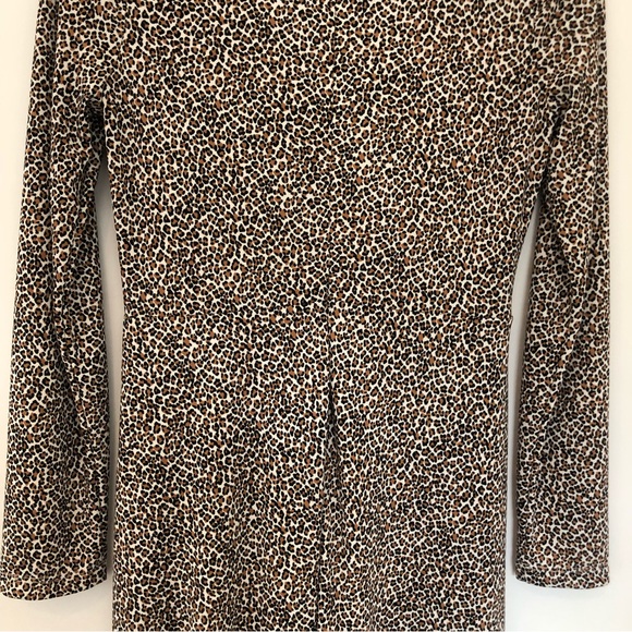 Banana Republic Leopard Print Fit and Flare Front Slit L/S MIDI Dress Sz M - Picture 9 of 16